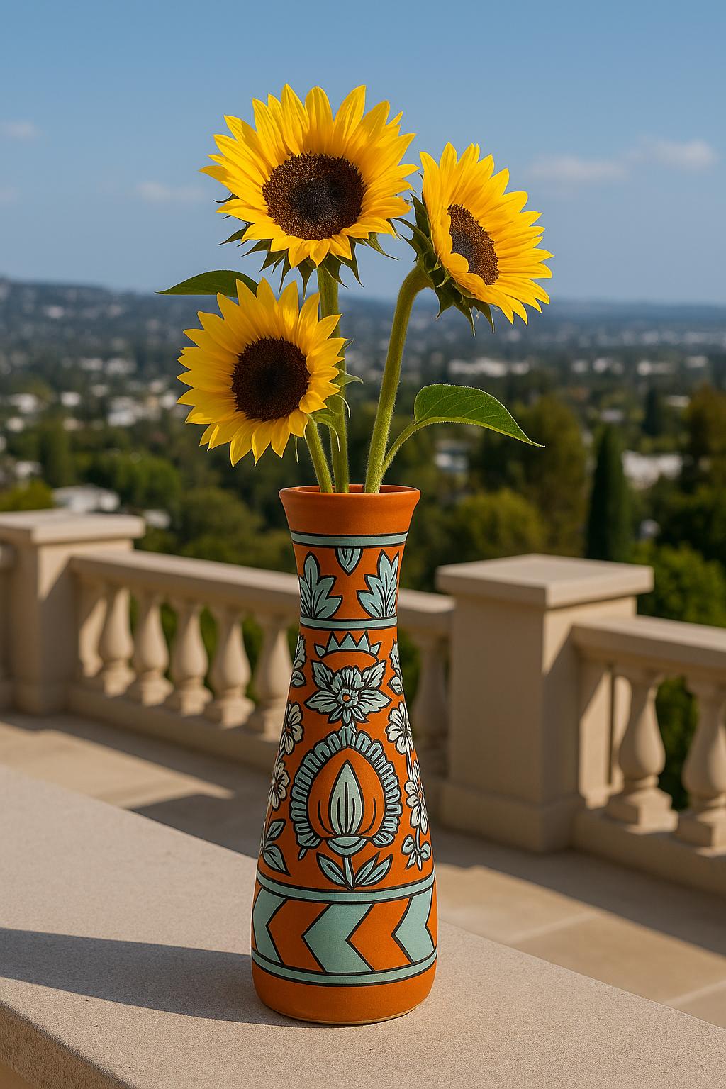 Elegant Orange Ceramic Vase