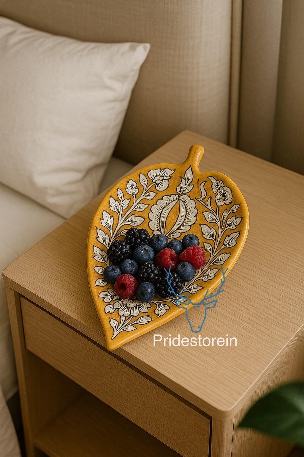 Yellow Floral Ceramic Tray