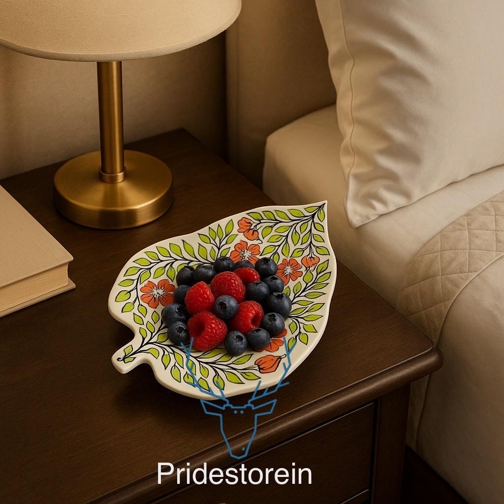 Leaf-Shaped Ceramic Luxury Plate
