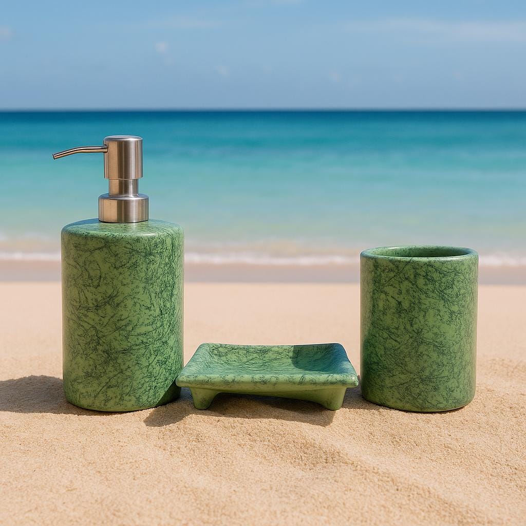 Coastal Green Bath Set