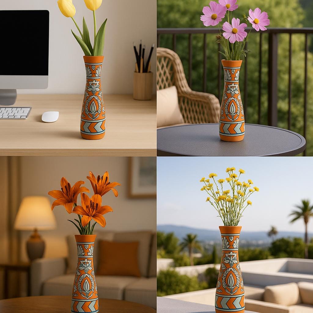 Elegant Orange Ceramic Vase