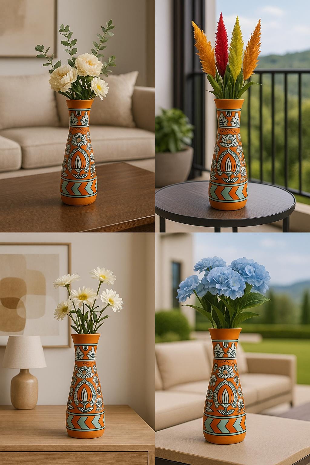 Elegant Orange Ceramic Vase
