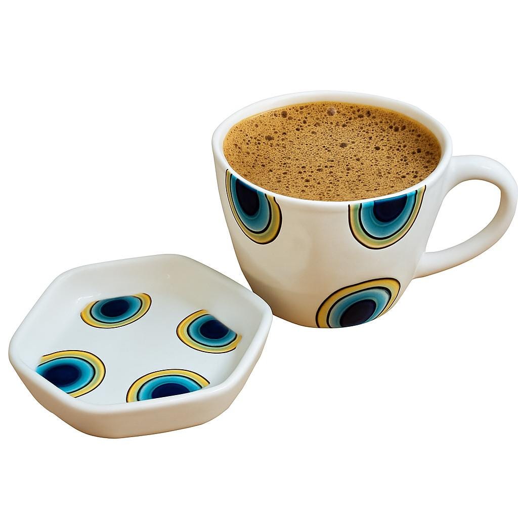 Mid-Century Ceramic Mug Set