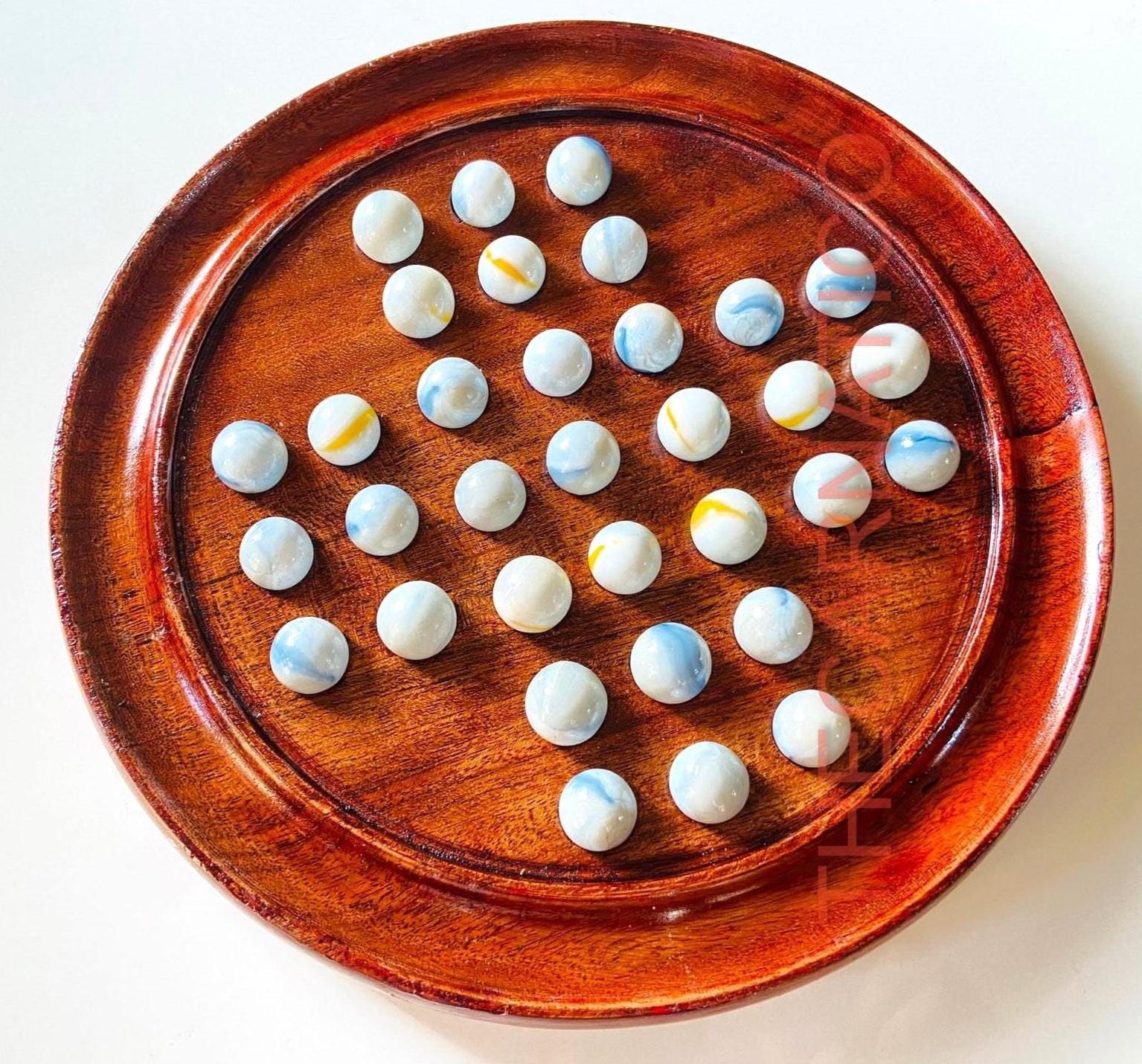 Handcrafted Marble Solitaire Game
