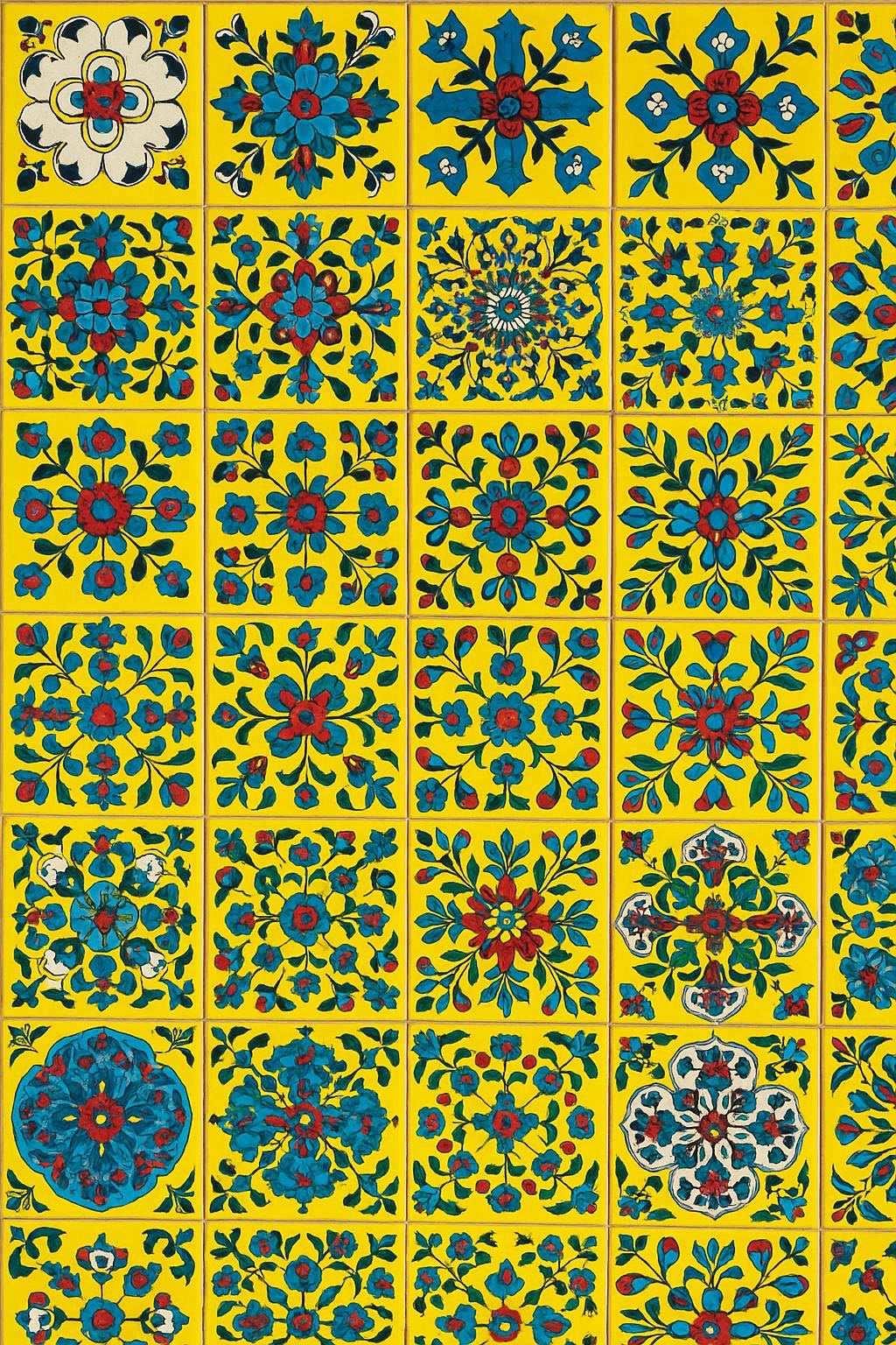 Hand-Painted Talavera Tiles   Yellow Floral Ceramic Wall Decor | Outdoor Patio & Kitchen Backsplash