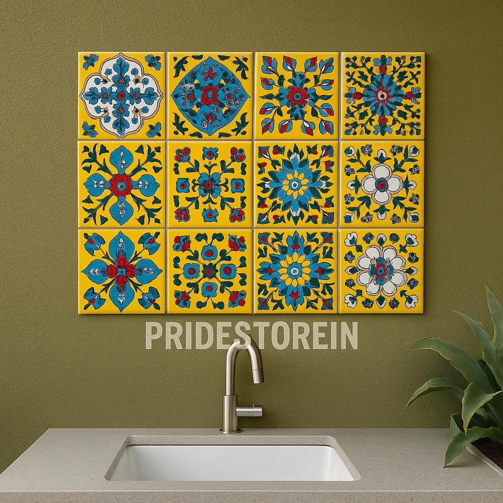 Bright Yellow Talavera Tiles