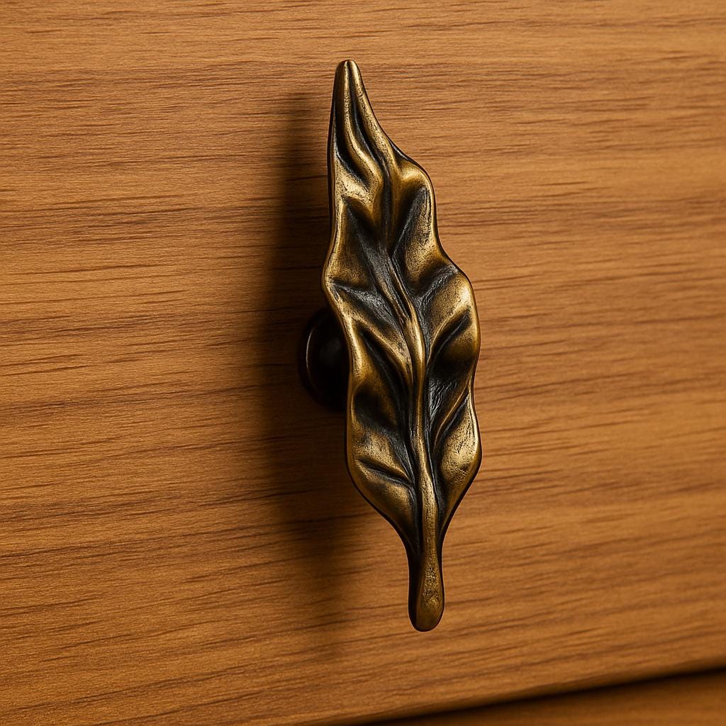 Elegant Brass Leaf Knobs