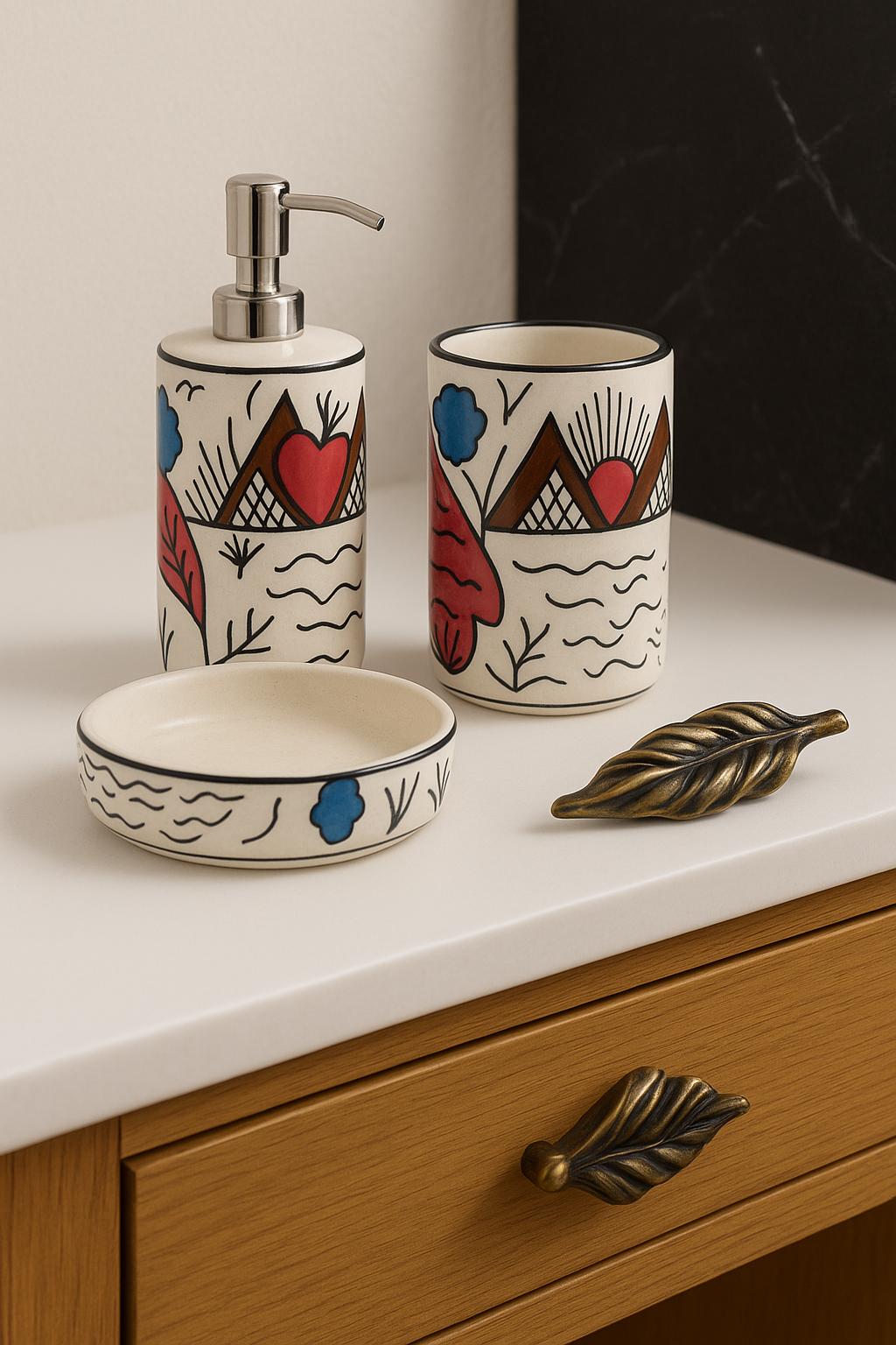 Boho Bali Ceramic Bath Set