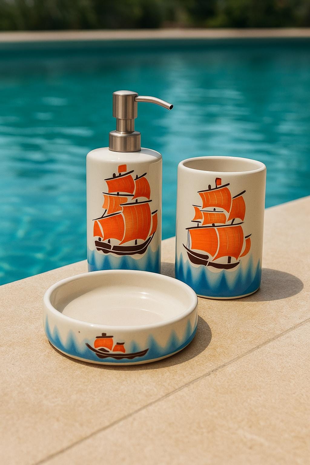 Tropical Ceramic Bath Set