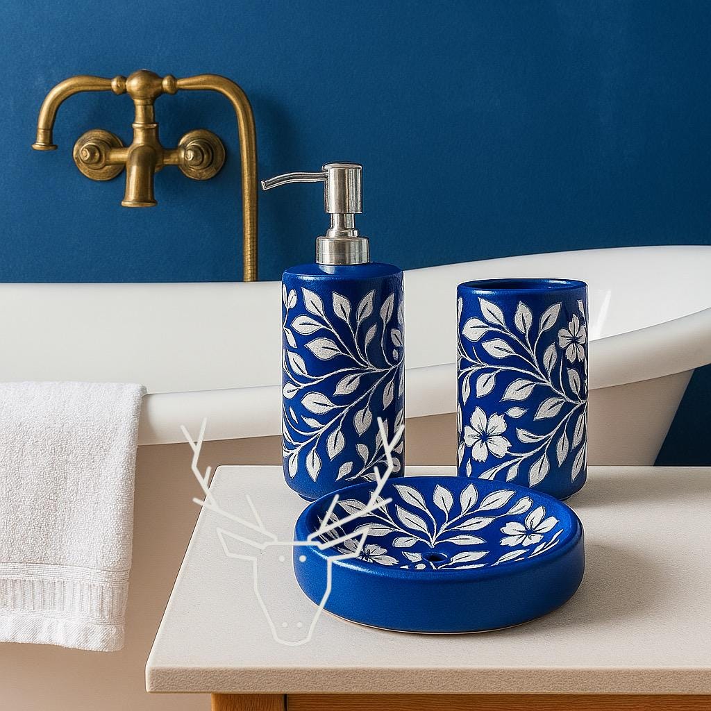 Handcrafted Floral Bath Set