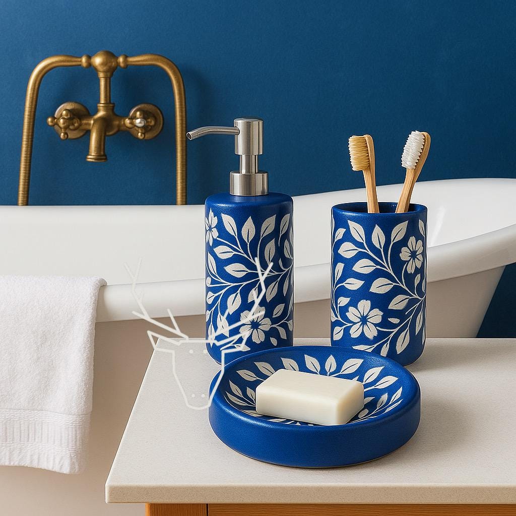 Handcrafted Floral Bath Set