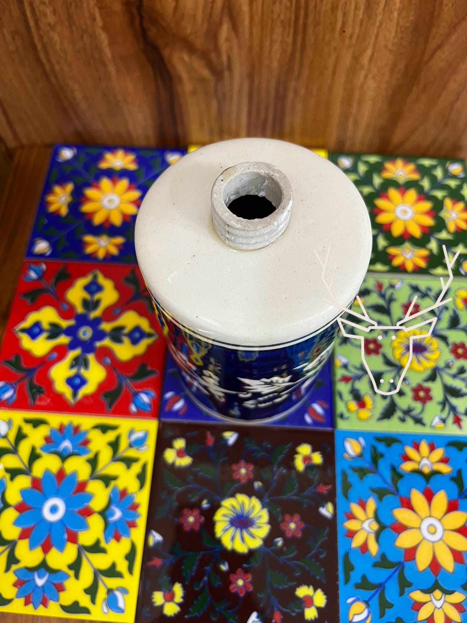 Blue Floral Soap Dispenser