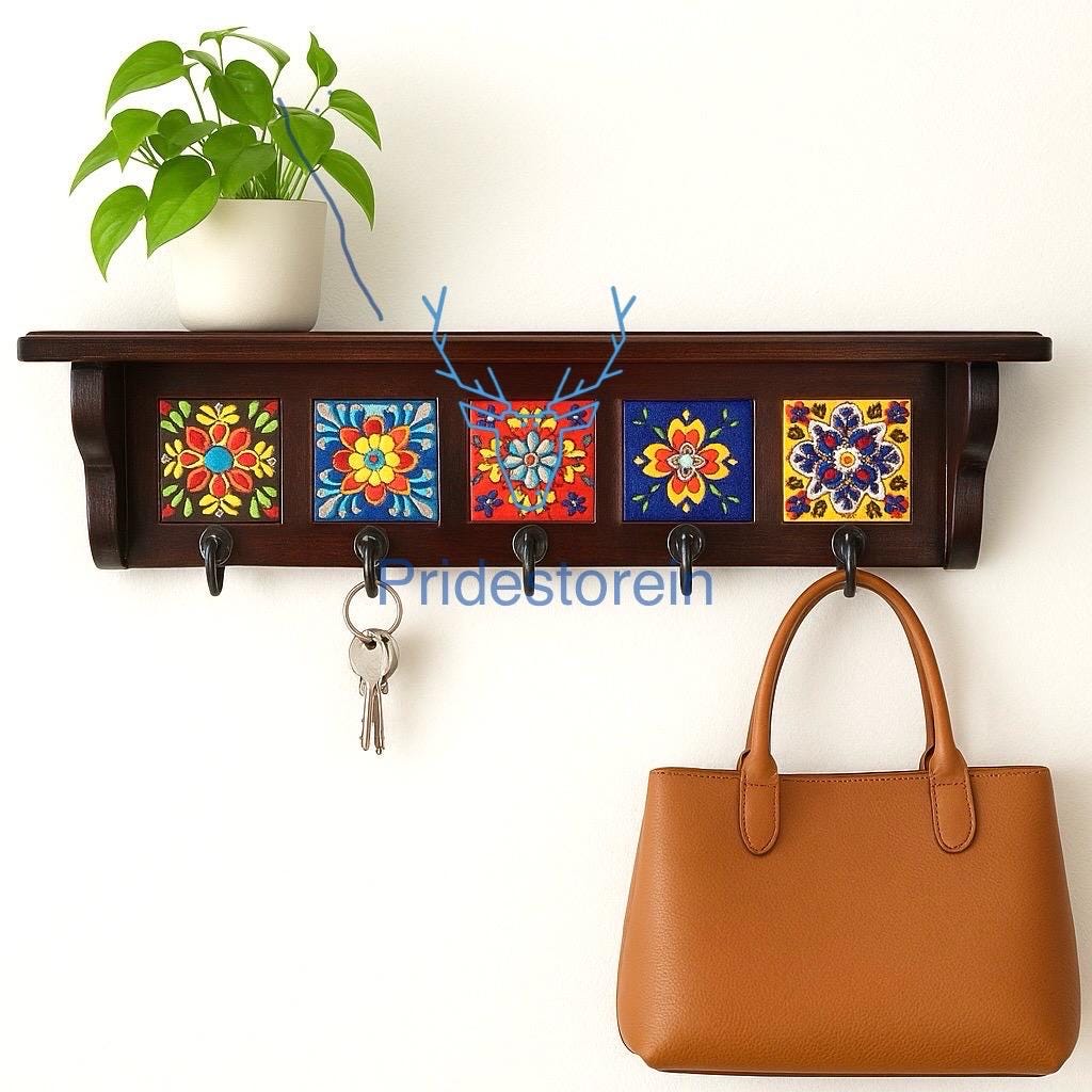 Modern Wood Key Rack Decor