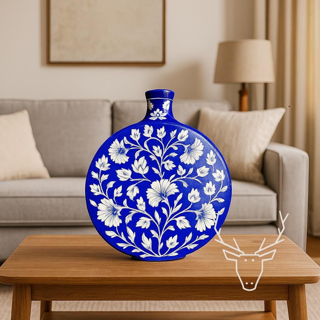 Royal Blue Hand-Painted Vase