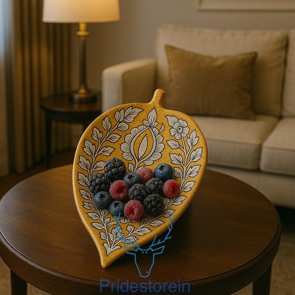 Yellow Floral Ceramic Tray