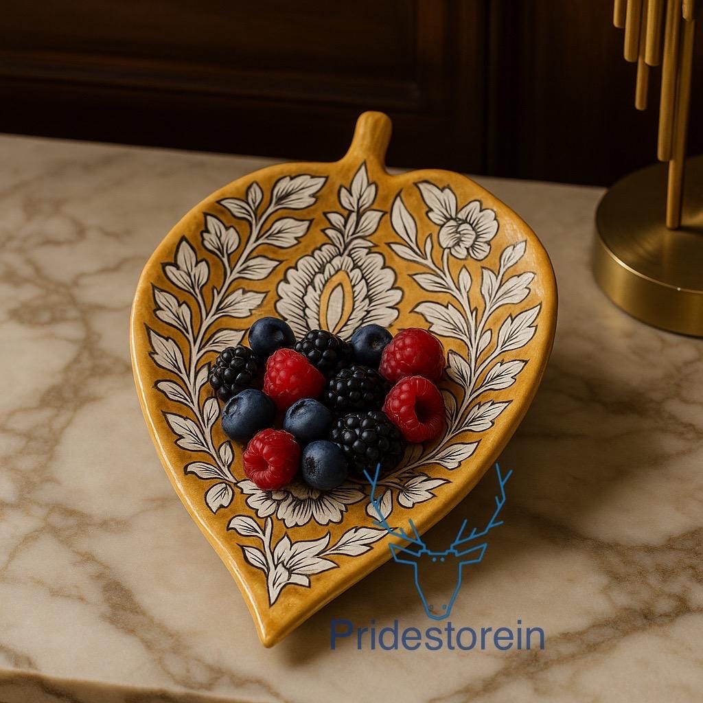Yellow Floral Ceramic Tray