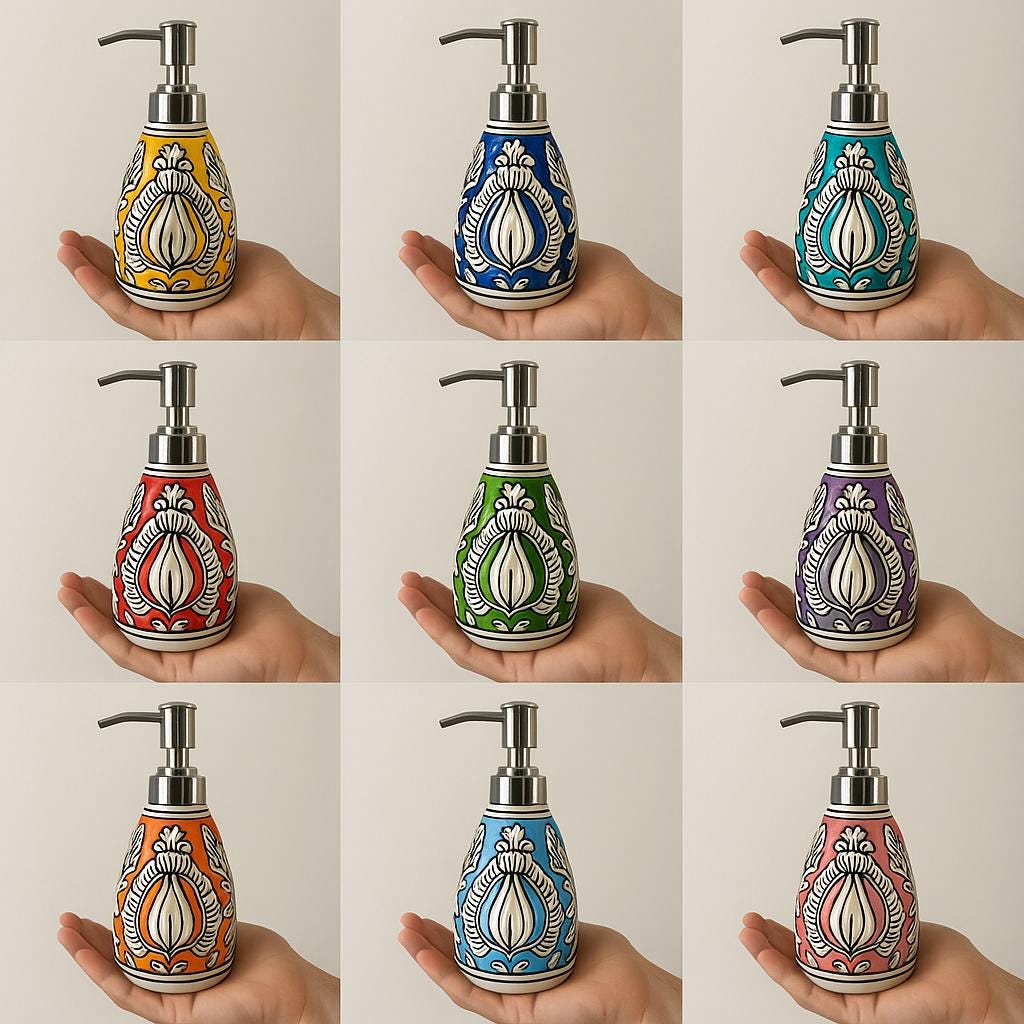 Boho Floral Ceramic Dispenser