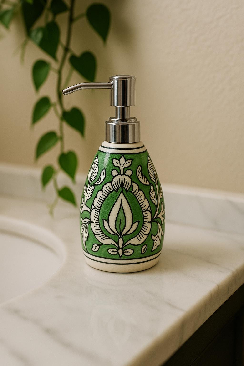 Boho Floral Ceramic Dispenser