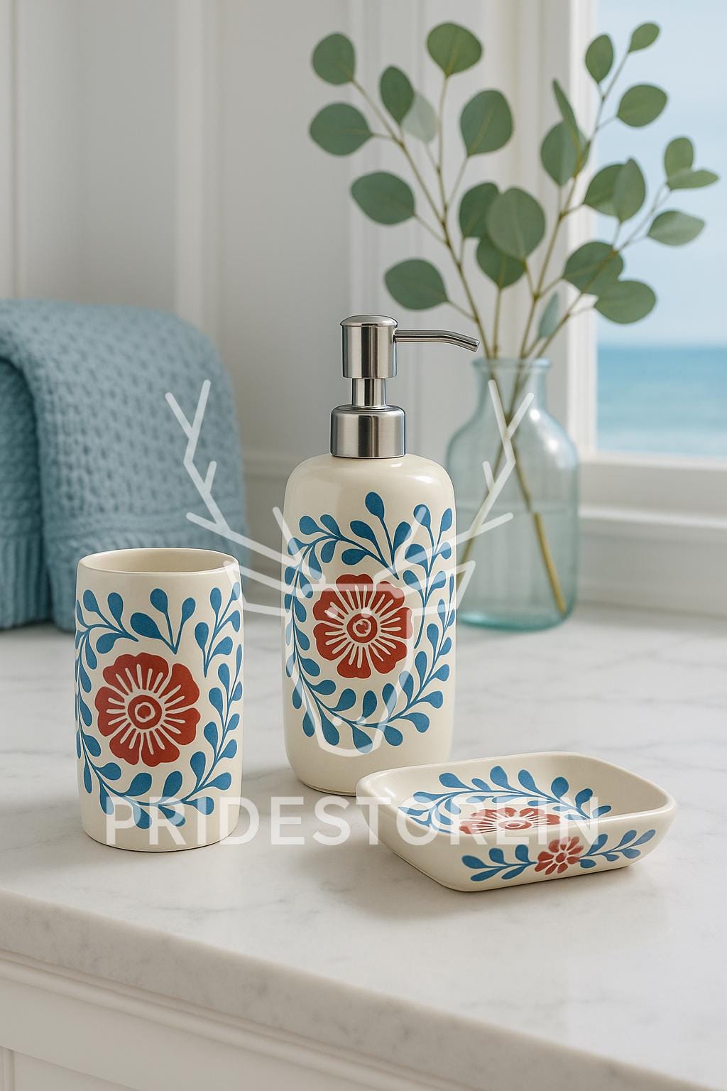 Elegant Floral Bathroom Set