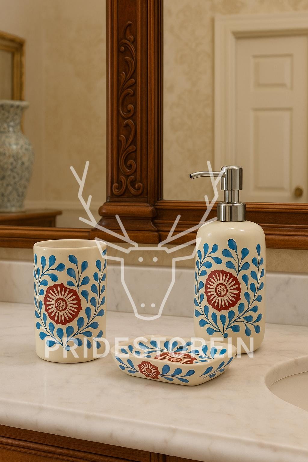 Elegant Floral Bathroom Set