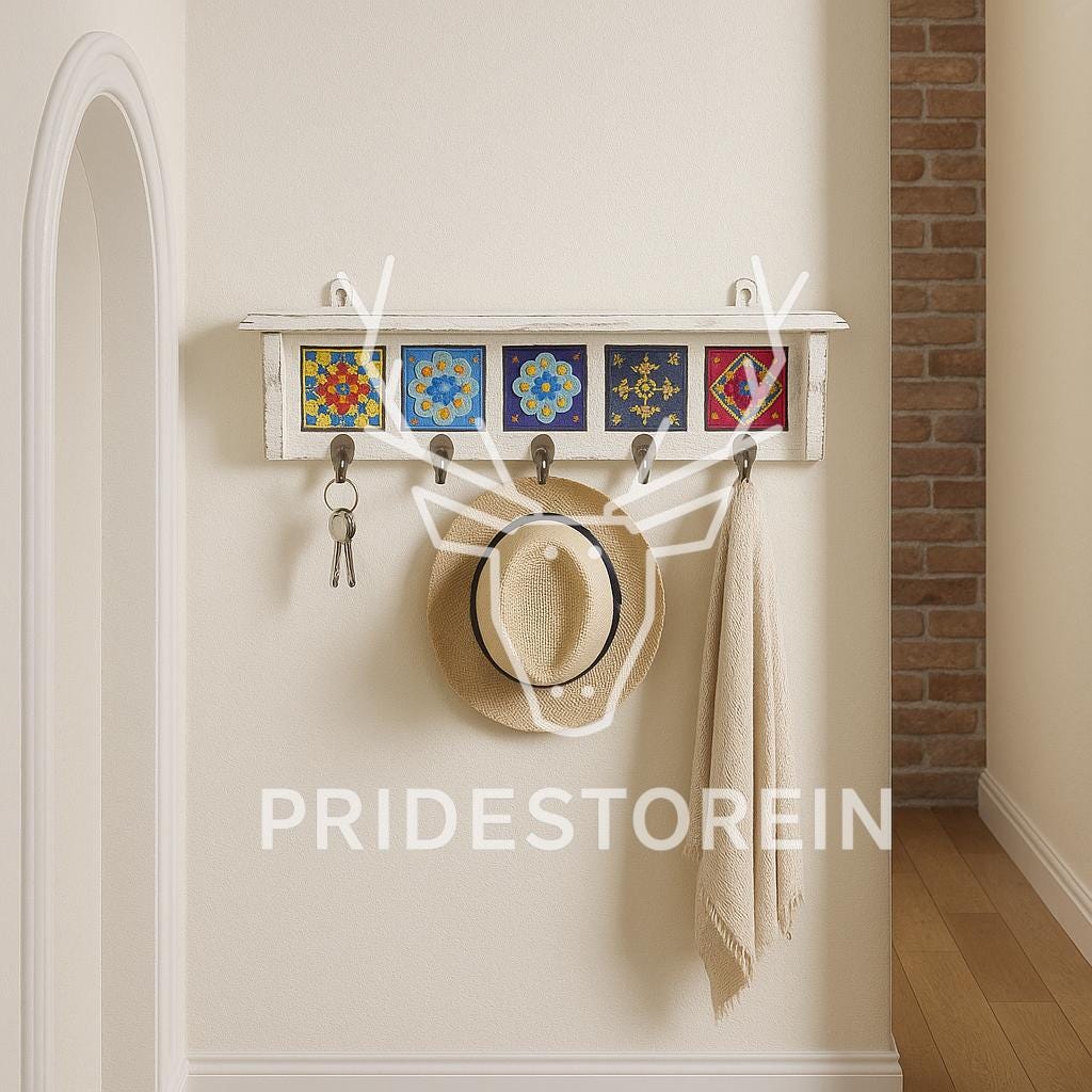 Chic Tile Key Rack for Entryway