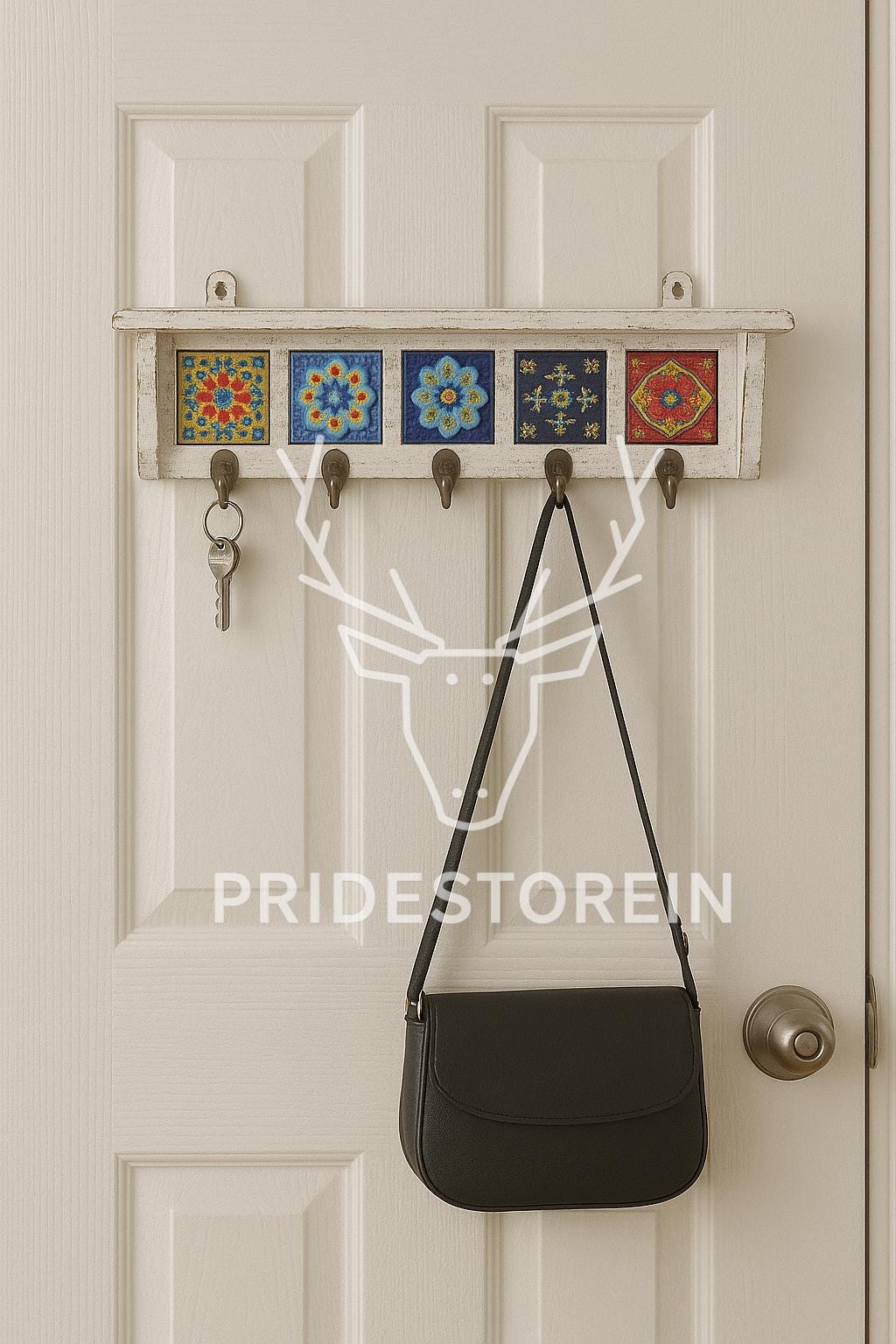Chic Tile Key Rack for Entryway
