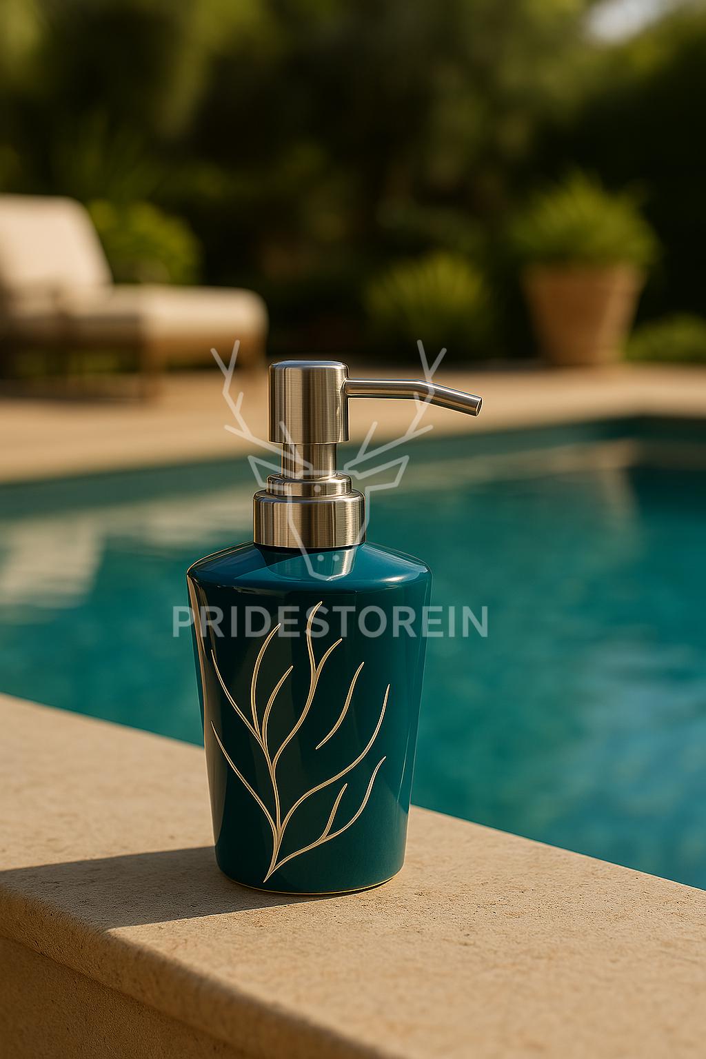Elegant Blue Ceramic Soap Pump