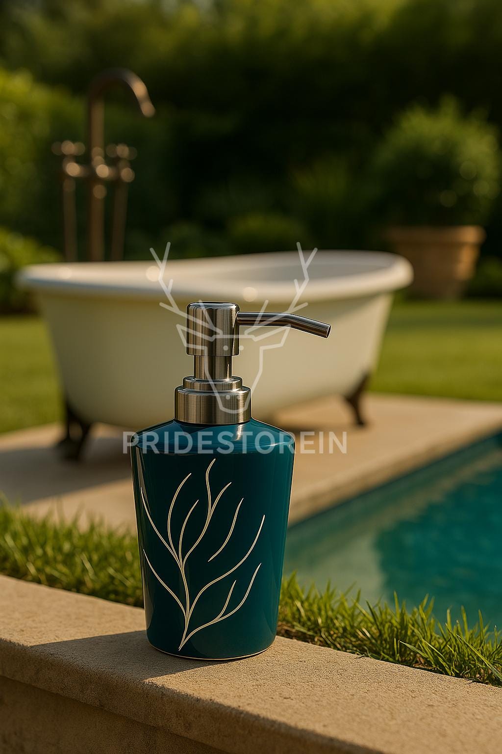 Elegant Blue Ceramic Soap Pump