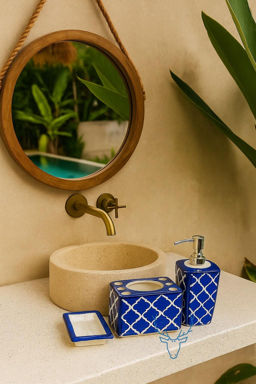 Tropical Blue Bath Set
