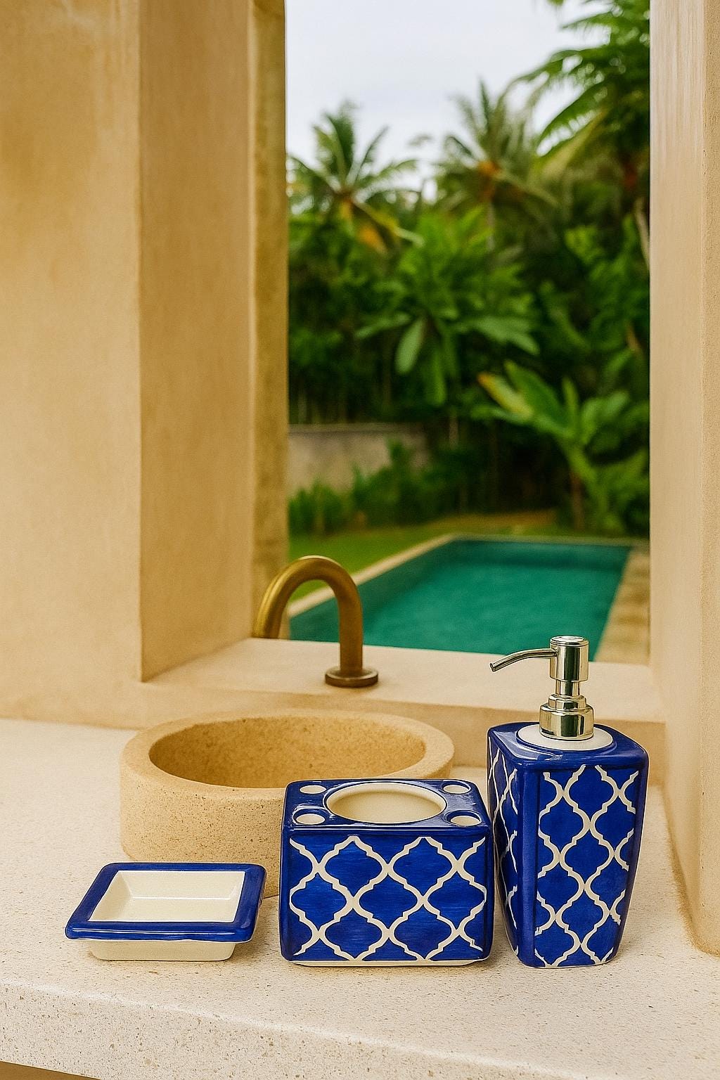 Tropical Blue Bath Set