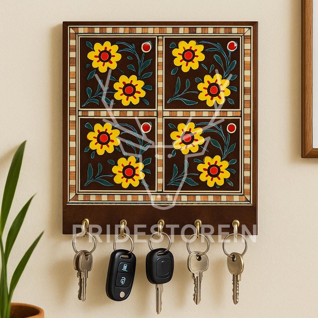Chic Wooden Key Holder Decor