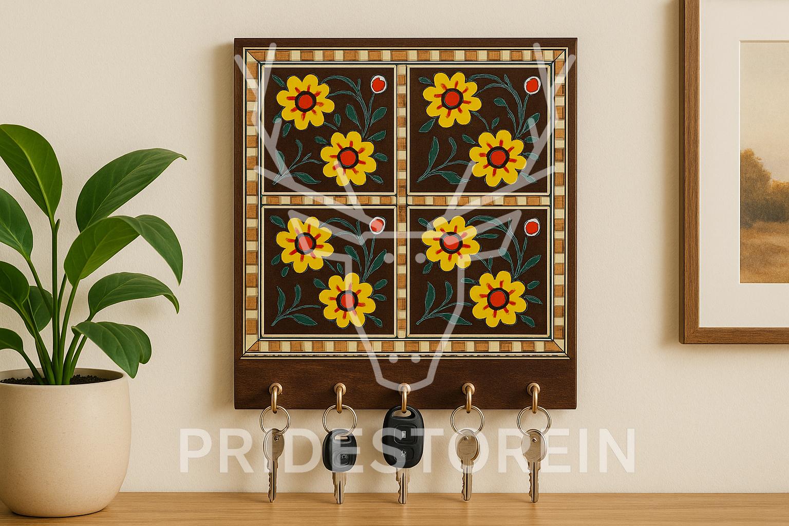 Chic Wooden Key Holder Decor
