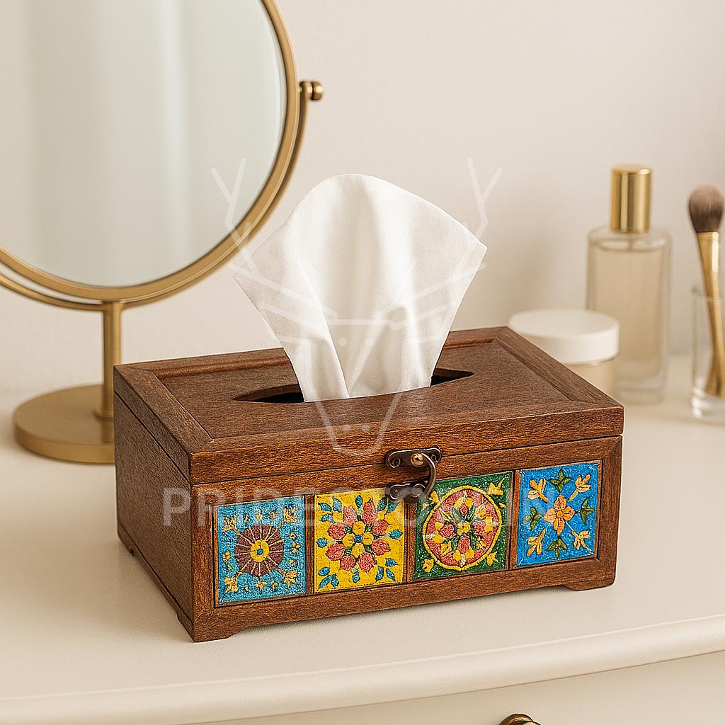 Artisan Tile Tissue Box Decor