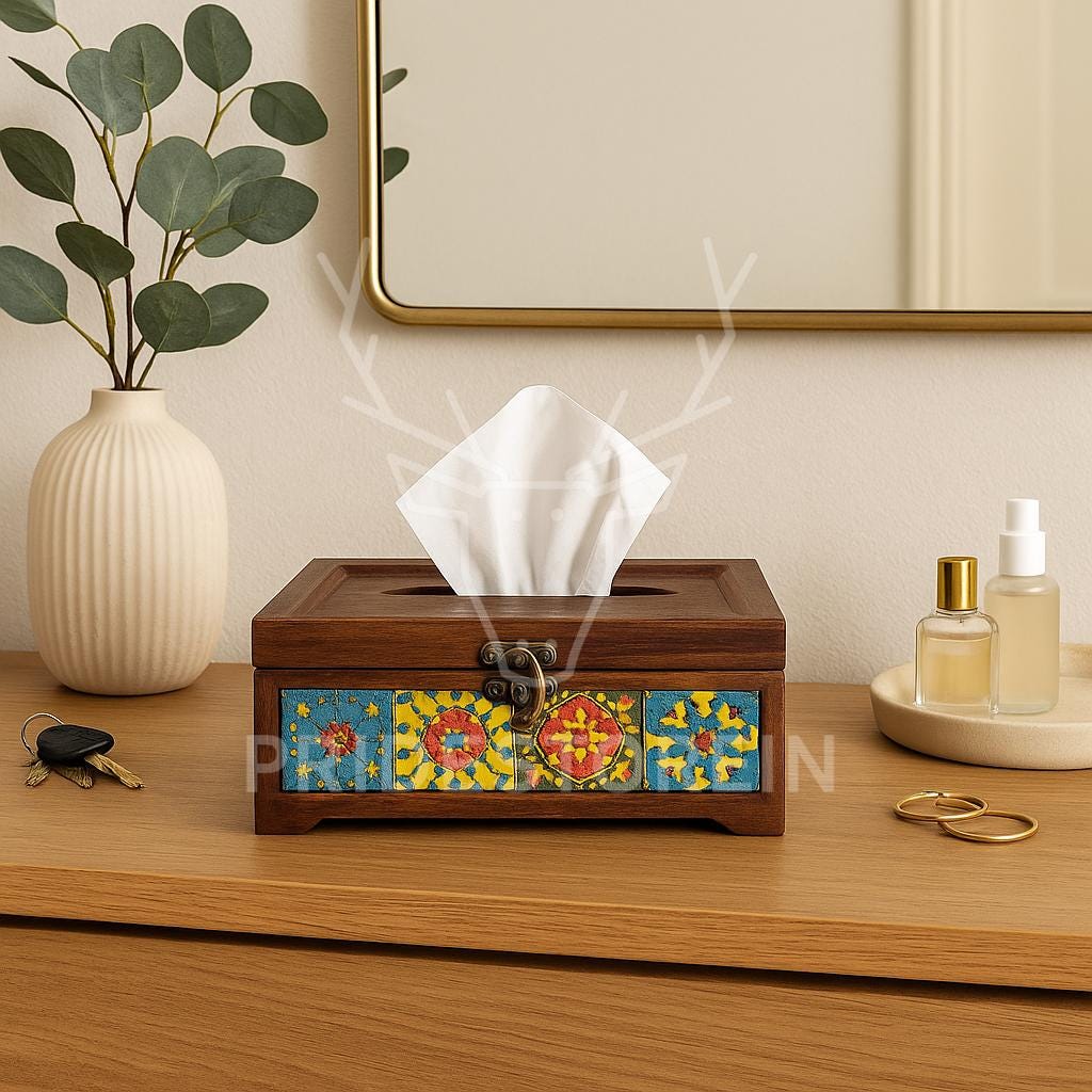 Artisan Tile Tissue Box Decor