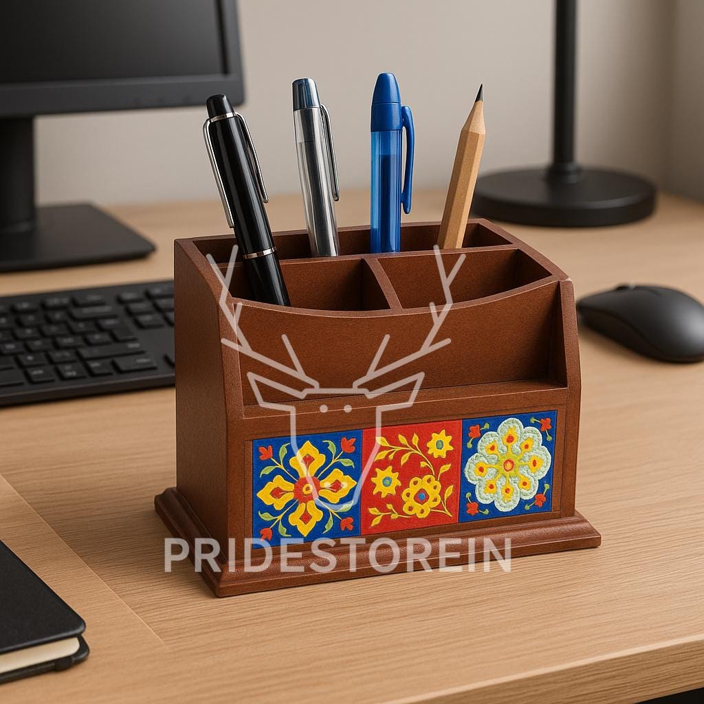 Boho Floral Desk Organizer