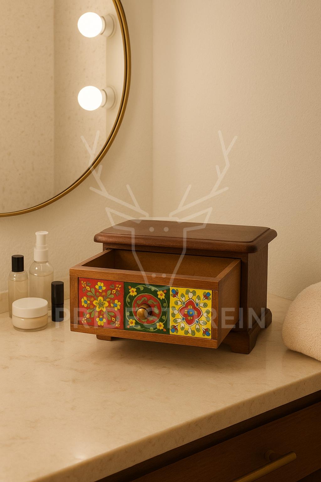 Artisan Mango Wood Tile Box