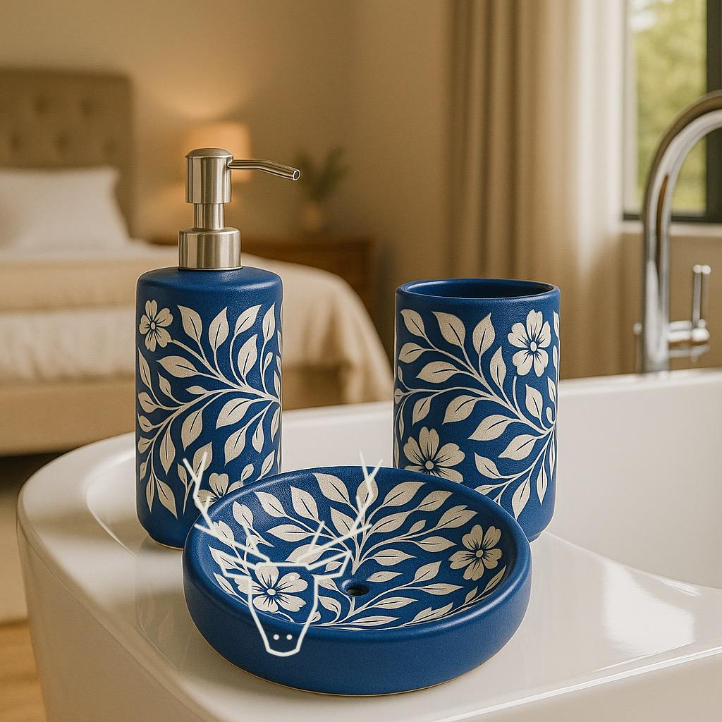 Handcrafted Floral Bath Set