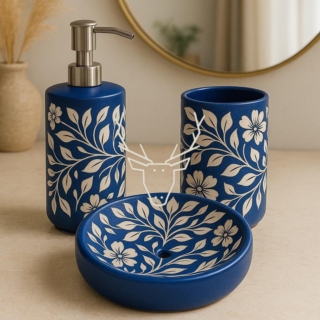 Handcrafted Floral Bath Set