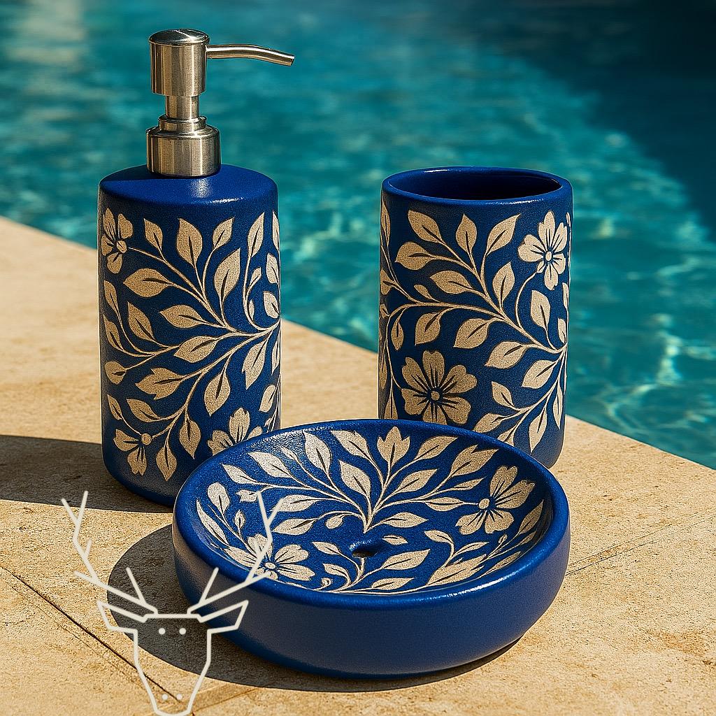 Handcrafted Floral Bath Set