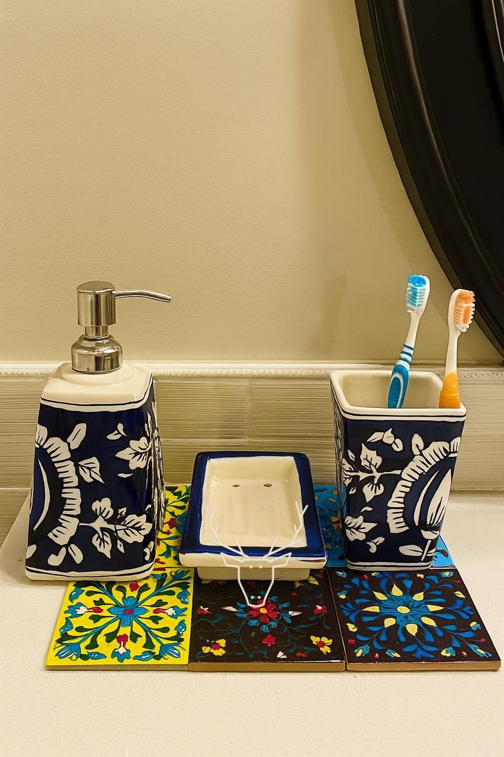 Elegant Blue Bathroom Set