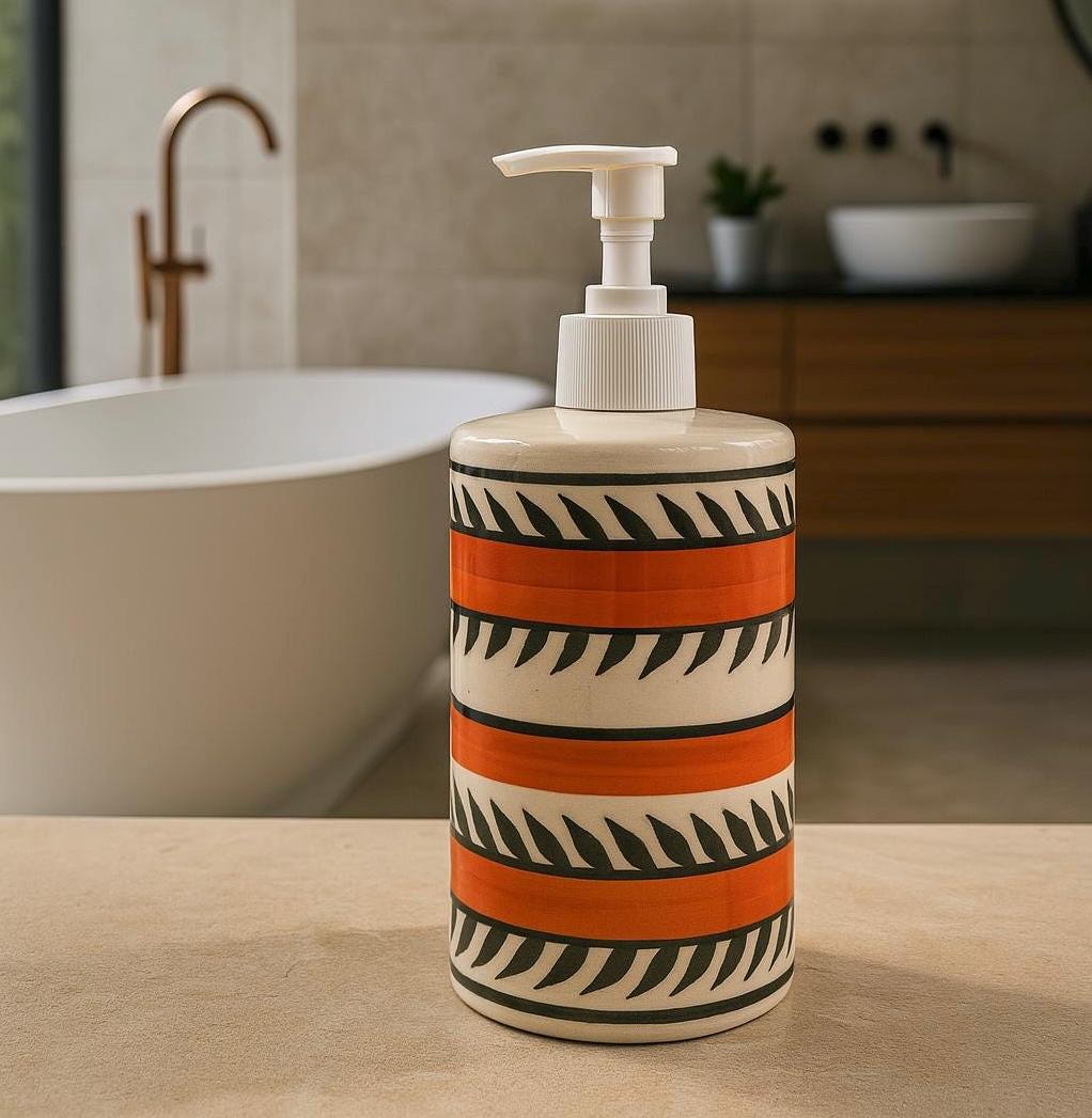 Boho Orange Ceramic Dispenser