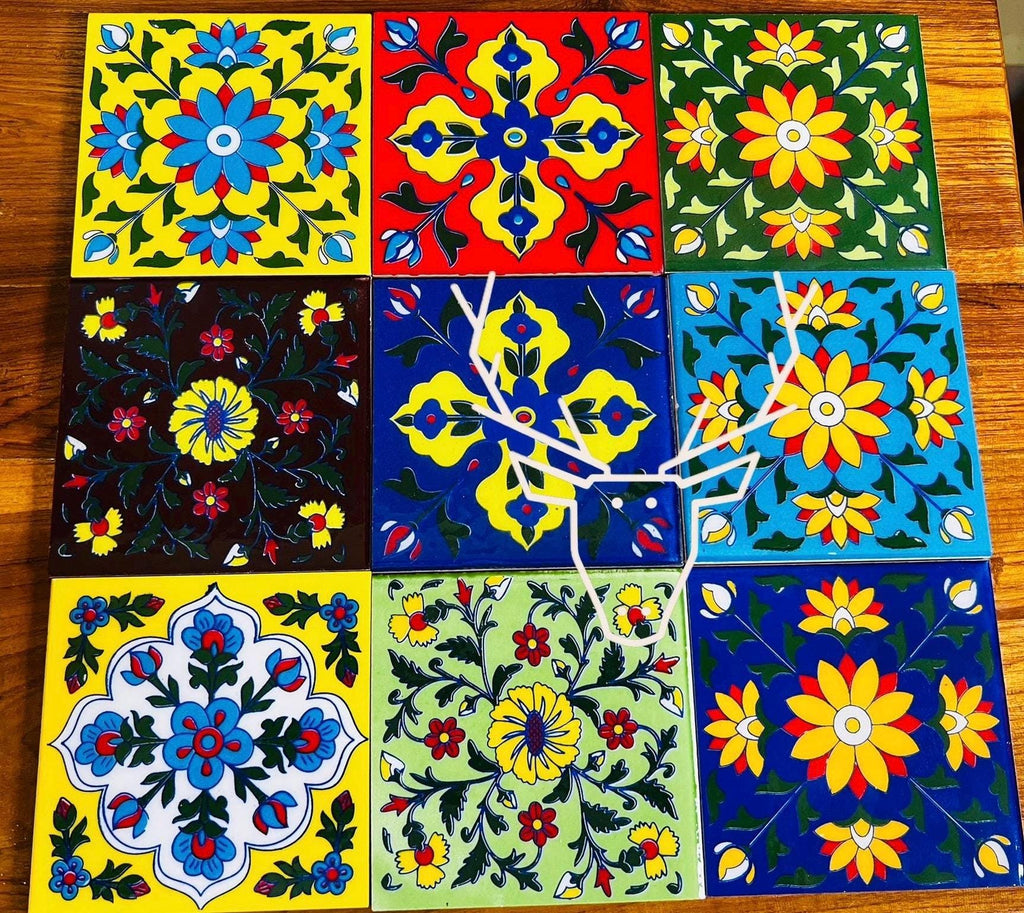 Handpainted Floral Tiles 4x4