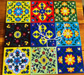 40 Assorted Handpainted Ceramic Glazed Tiles - 3x3 Inch Hand Painted Floral Wall Decor