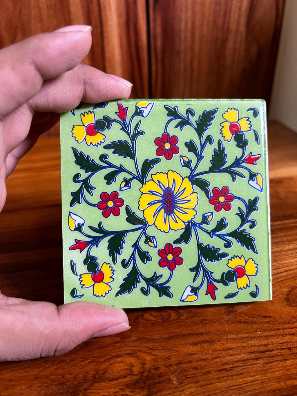 40 Assorted Handpainted Ceramic Glazed Tiles - 3x3 Inch Hand Painted Floral Wall Decor