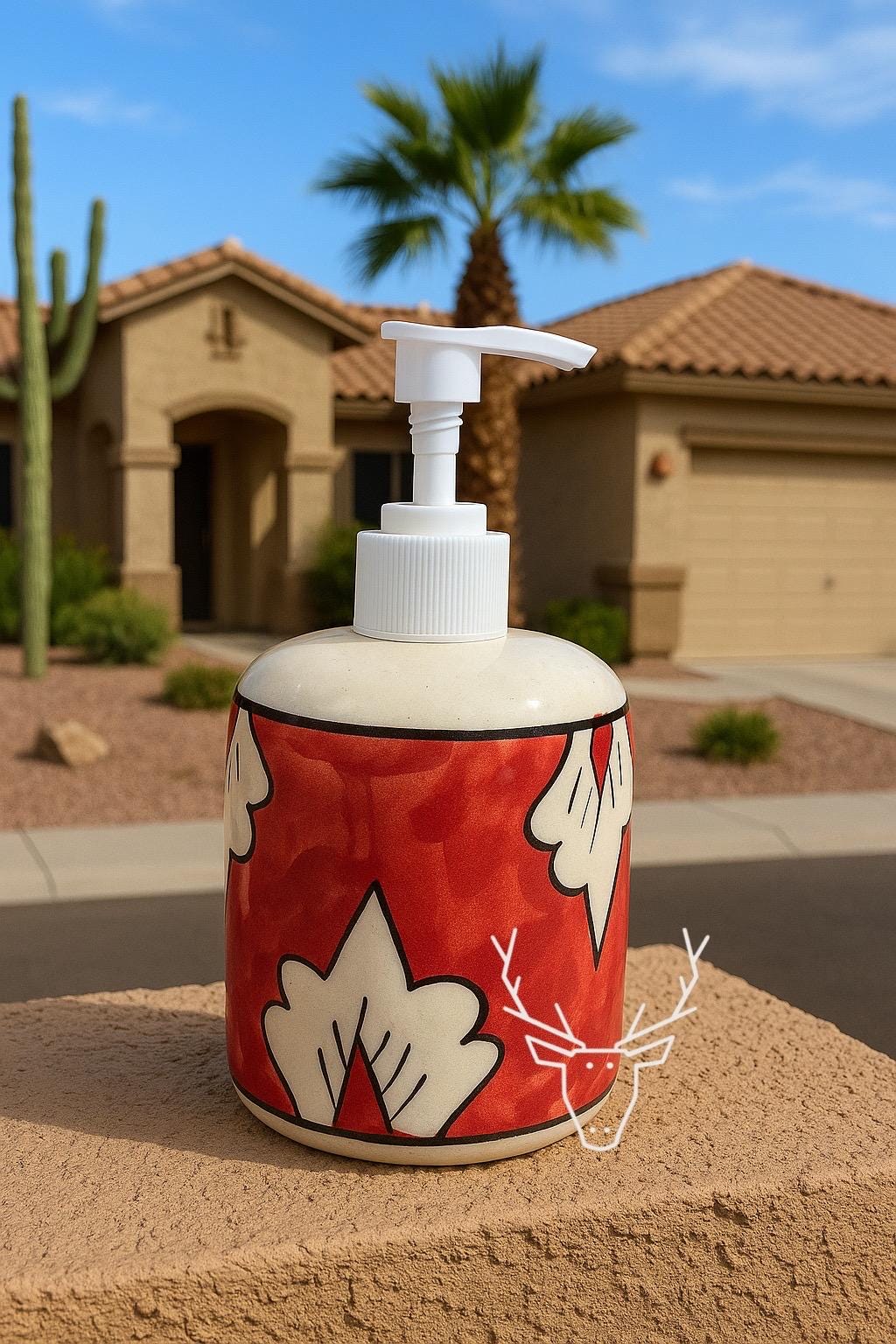 Red Floral Ceramic Dispenser