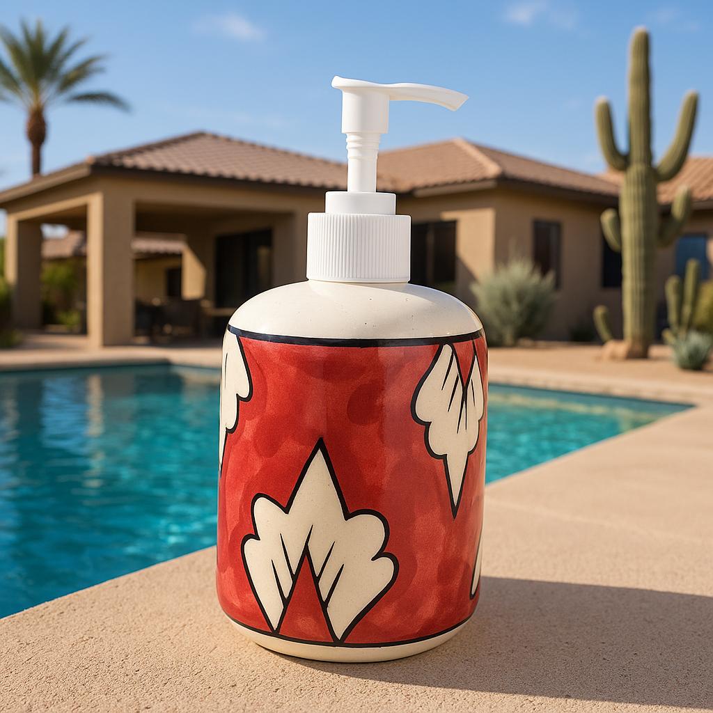 Red Floral Ceramic Dispenser
