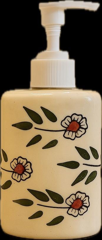Floral Ceramic Soap Dispenser