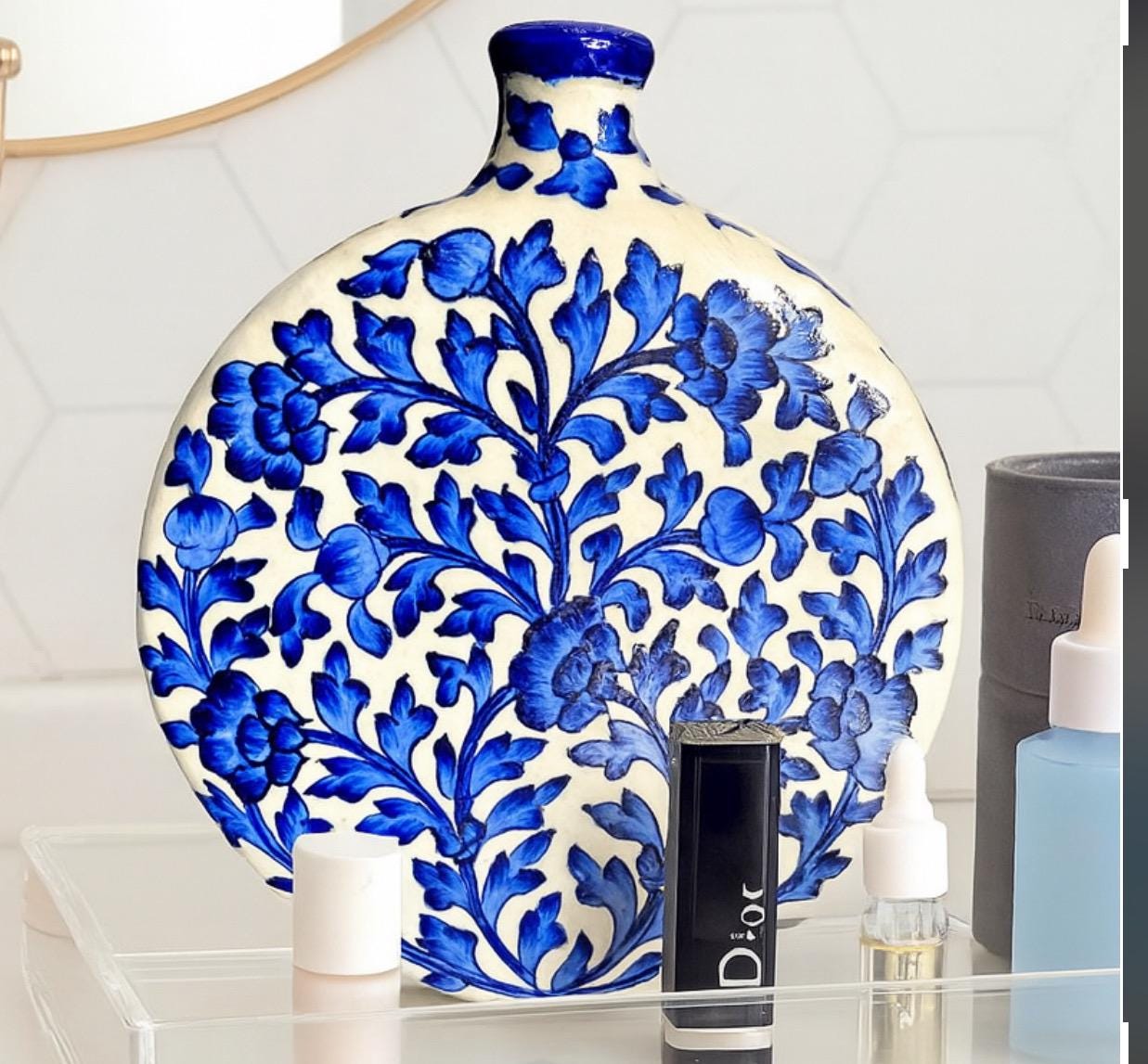 Artisan Blue Ceramic Vase