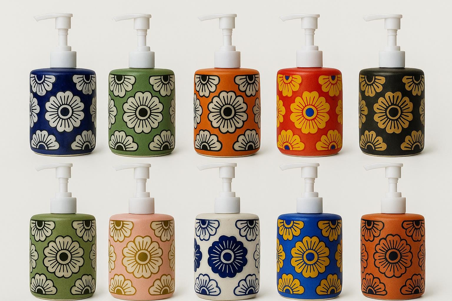 Boho Floral Soap Dispenser