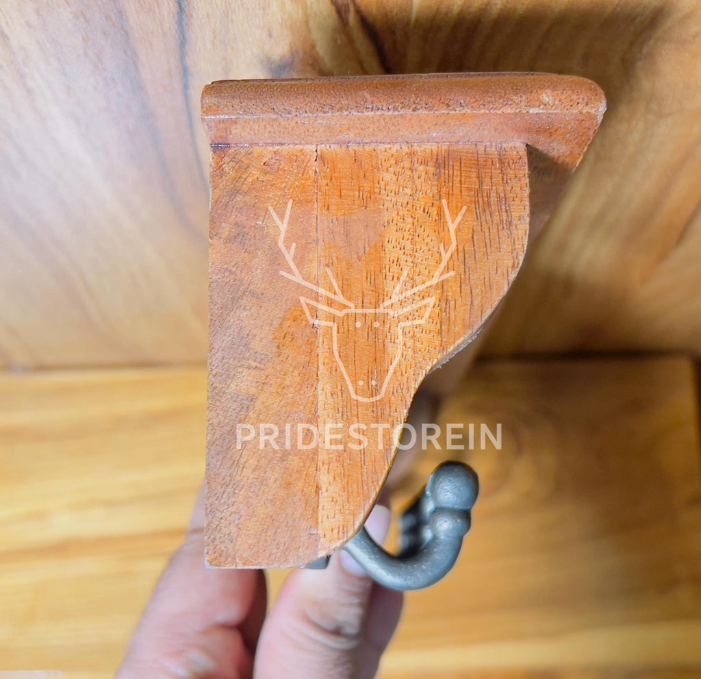 Ceramic Tile Key Rack - Wooden Wall Hook Organizer